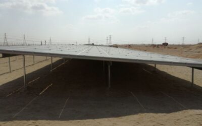 THE FIRST SOLAR MODULE IS PLACED ON OUR OWN MOUNTING SYSTEM