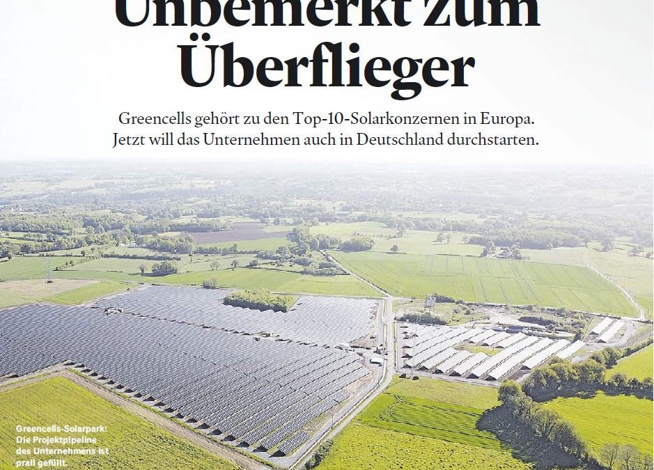 Greencells Feature im Handelsblatt