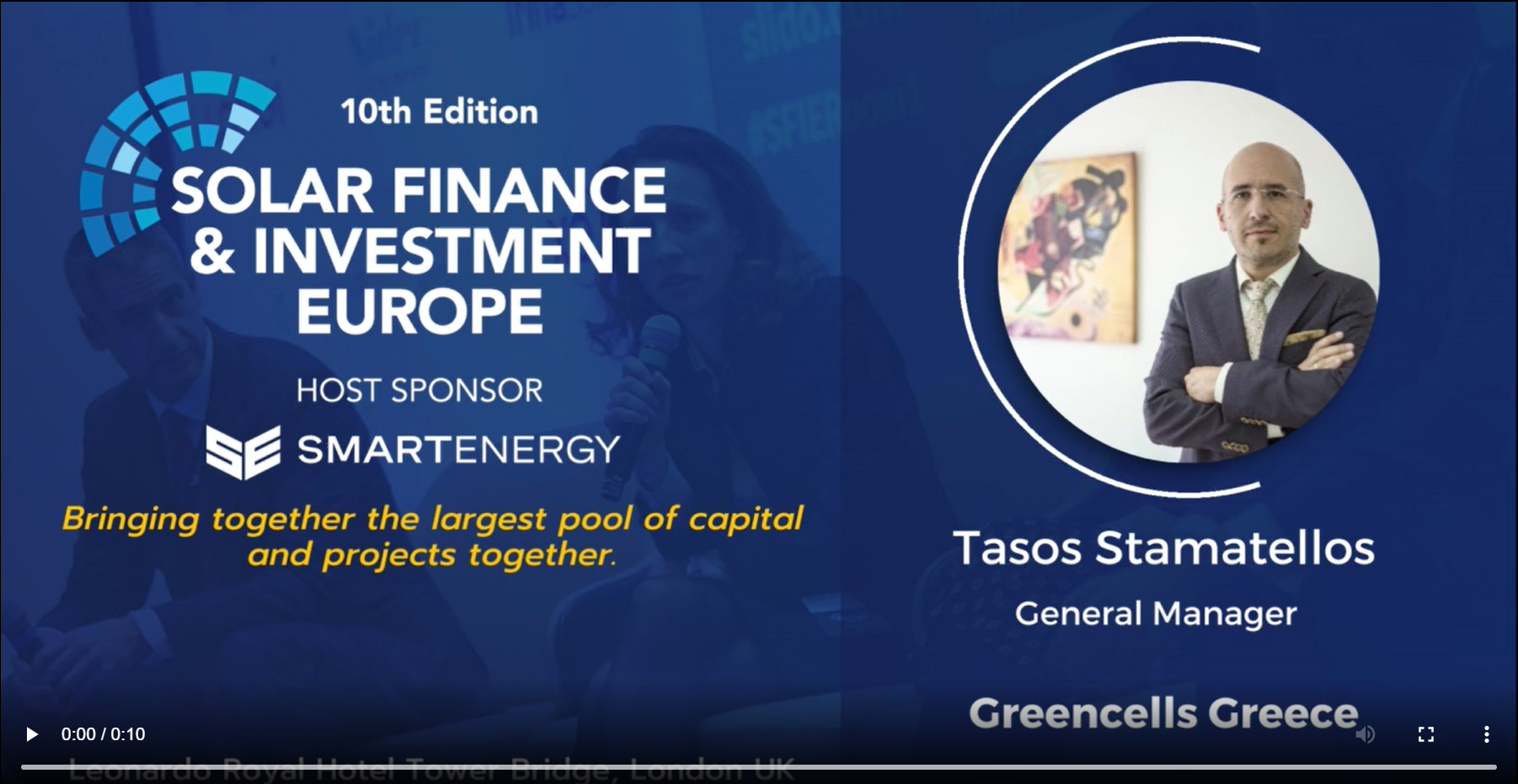 Greencells joining panel discussion at this year’s Solar Finance & Investment Europe